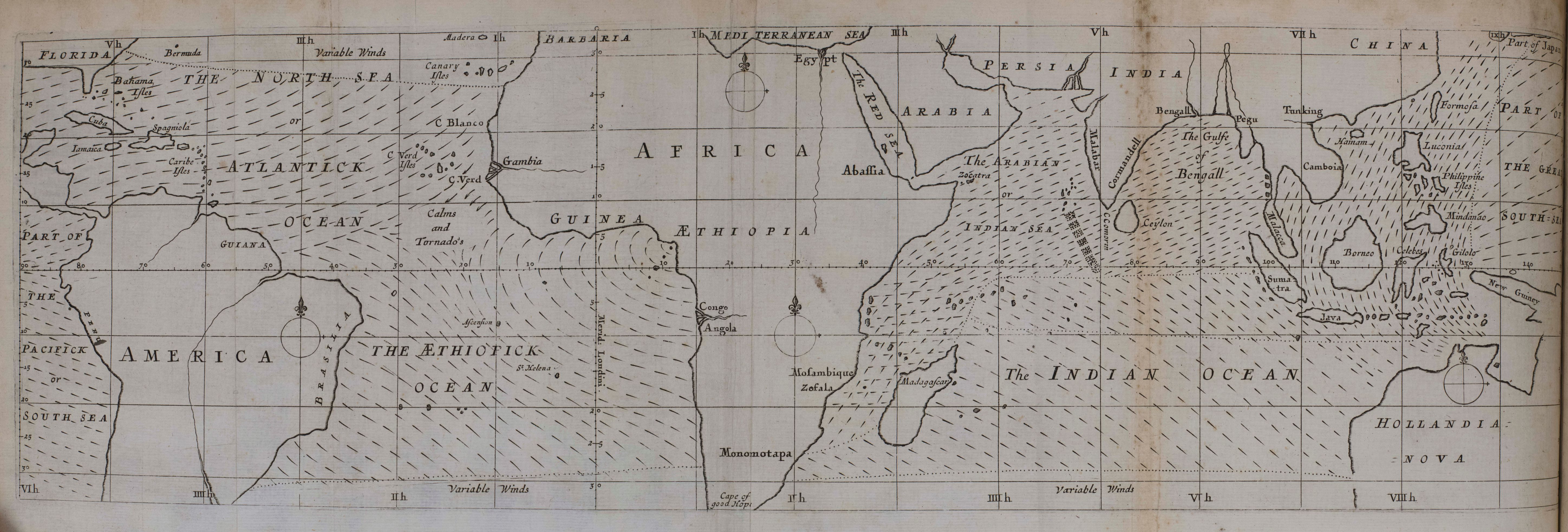 Figure 10.6. Edmond Halley’s 1686 meteorological (thematic) map